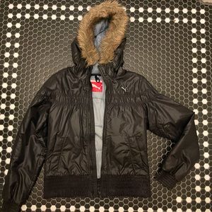 PUMA fall/ spring bomber jacket for women size medium (faux fur)